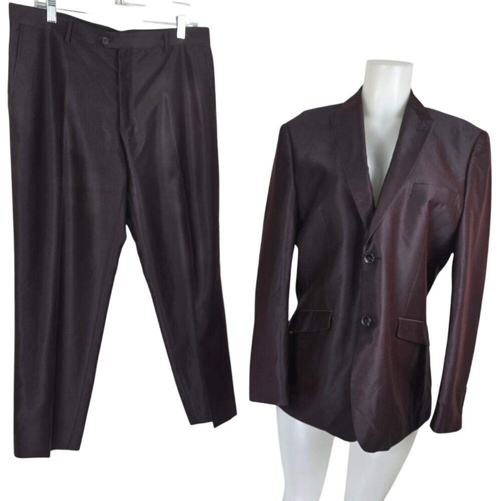 Portofilo Made in Italy Super 160's Men's Burgundy Blazer 42R Dress Pants 42/36